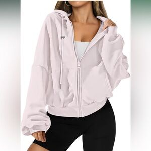 Women's dusty rose color, oversize hooded sweatshirt son